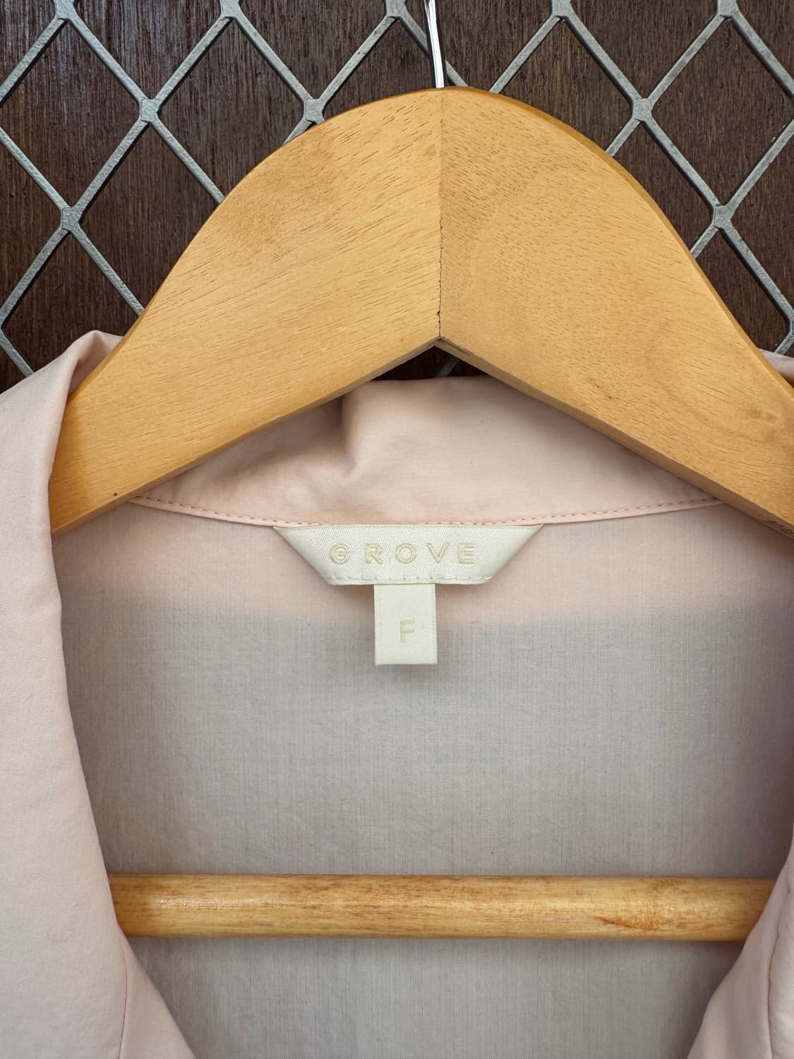 그로브 그로브스토어 유니 절개 카라 피치핑크 셔츠 블라우스 F 상품이미지5