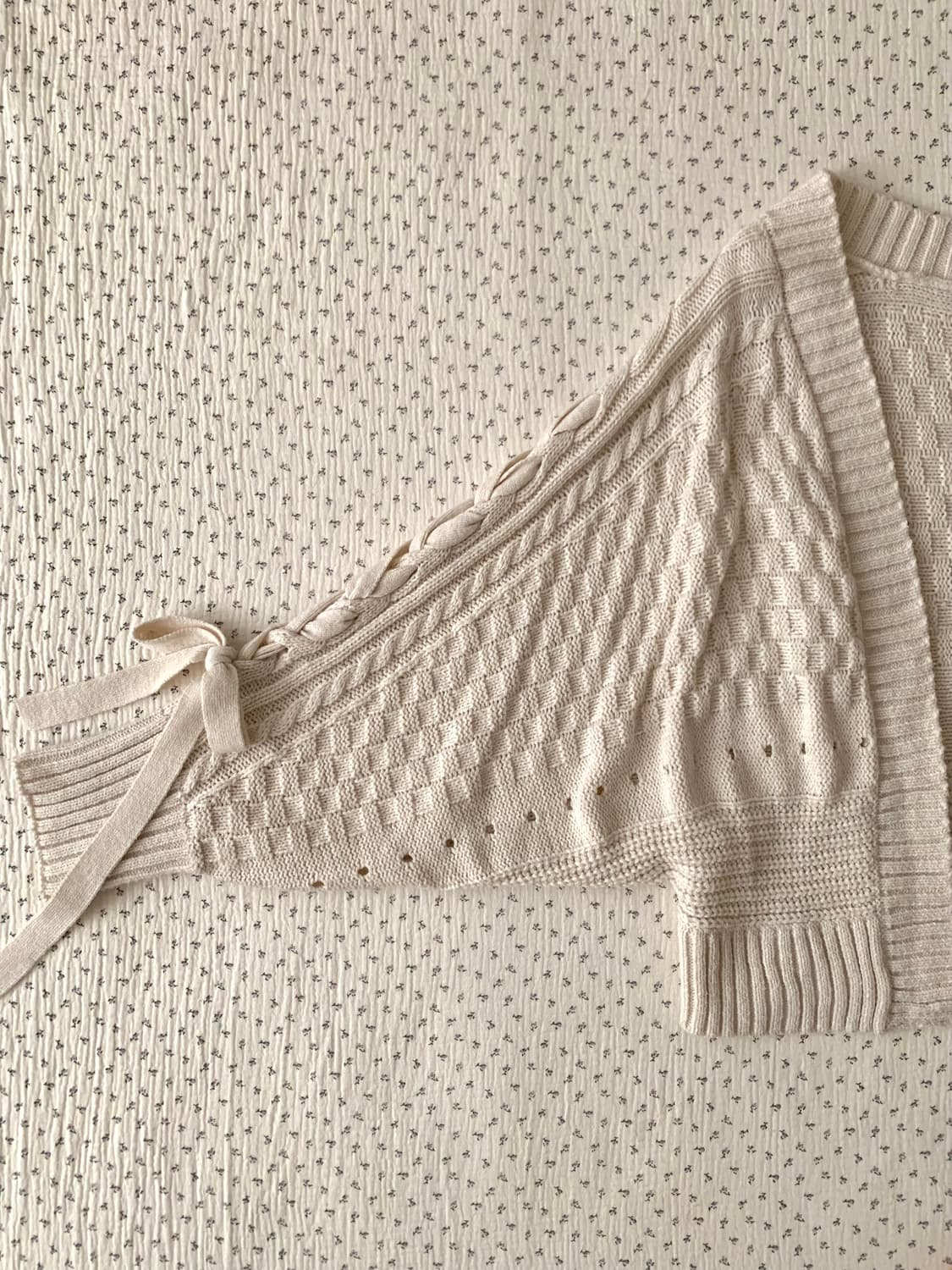 CHIP CLIP 모리 아일렛 리본 니트 볼레로 상품이미지2