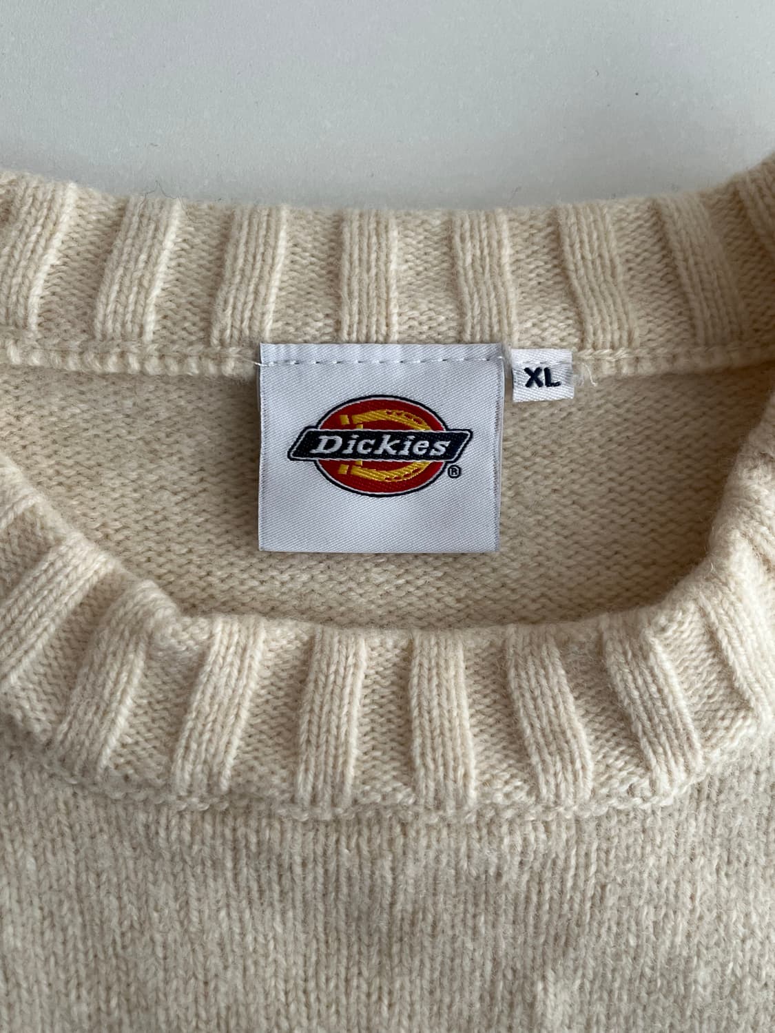 XL) 디키즈 트리 로고 풀오버 니트 아이보리 상품이미지4