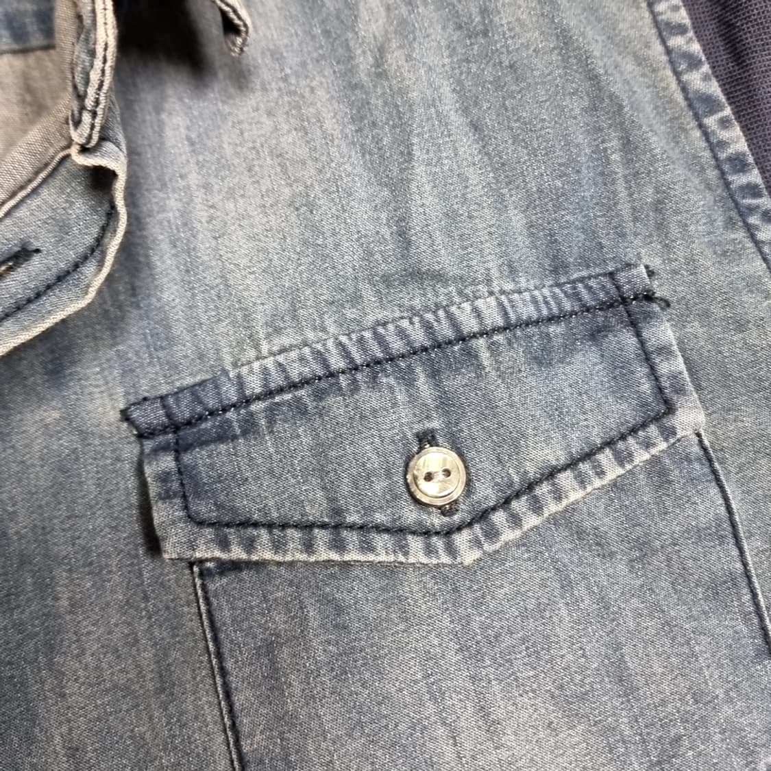 마스터마인드 제펜 데님 배색 셔츠 남방 긴팔(95) 상품이미지10