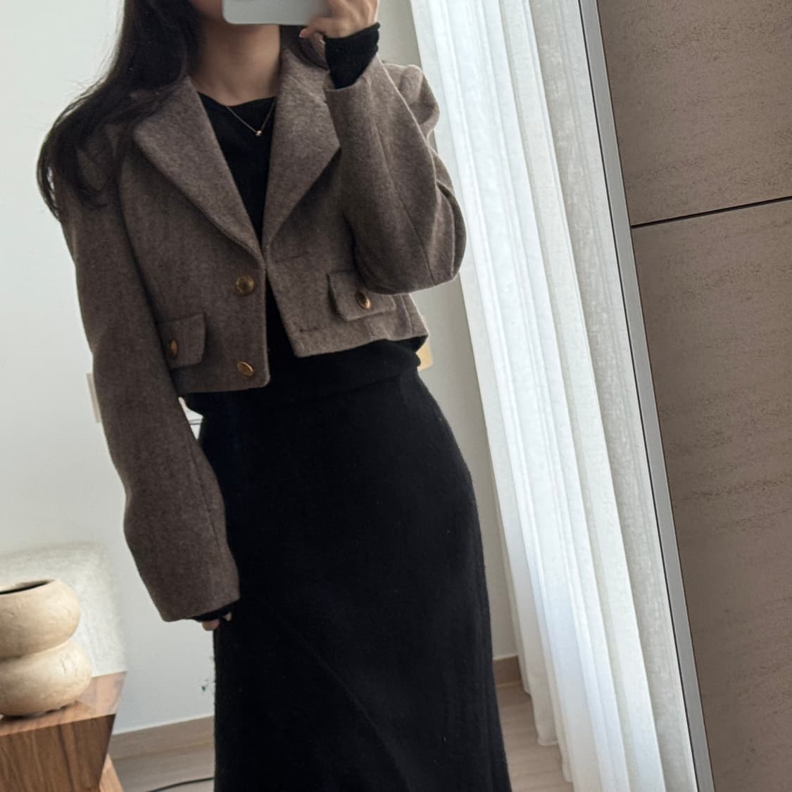 <새상품🖤> Sandro Lonny 헤링본 울 크롭 블레이저 / 자켓 상품이미지5