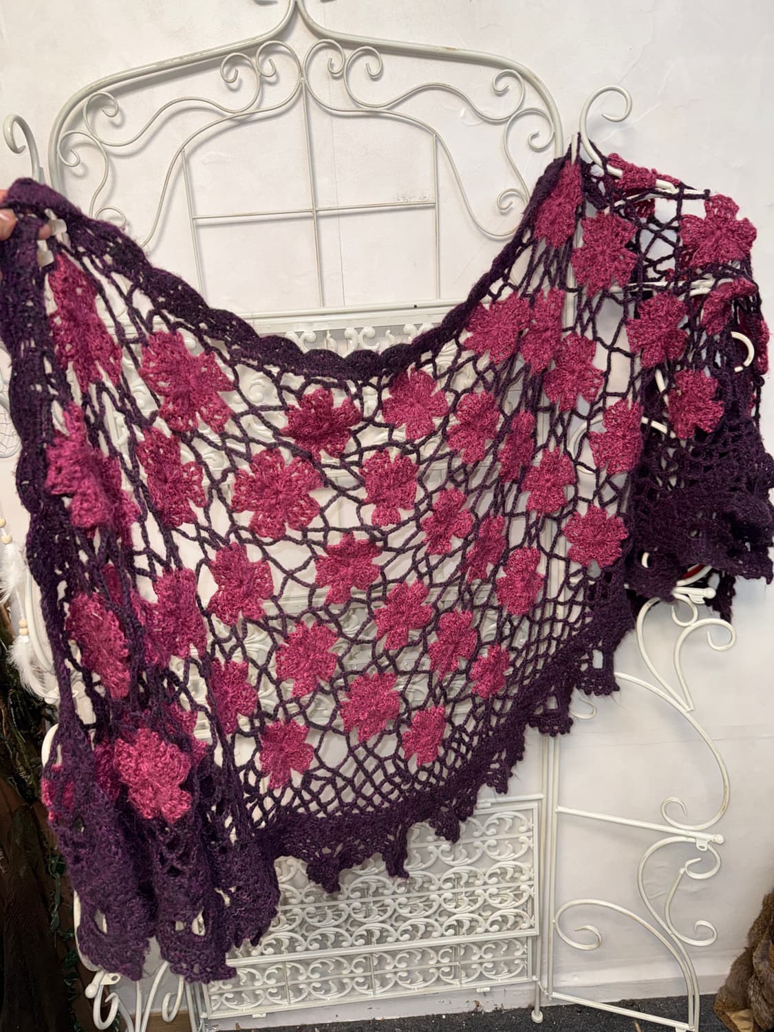 Purple violet crochet shawl muffler 상품이미지2