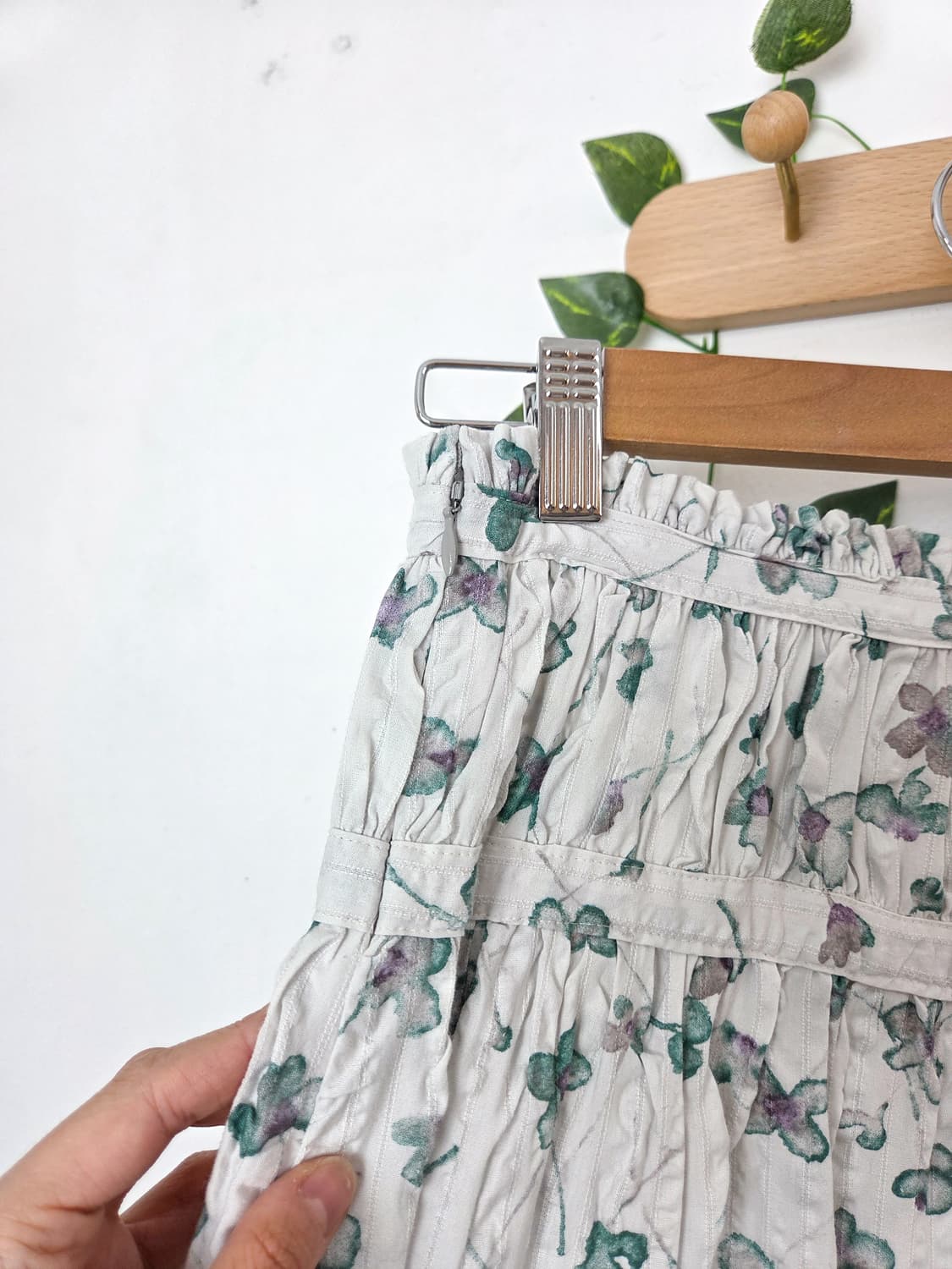 민트 플라워 미디 스커트 상품이미지4