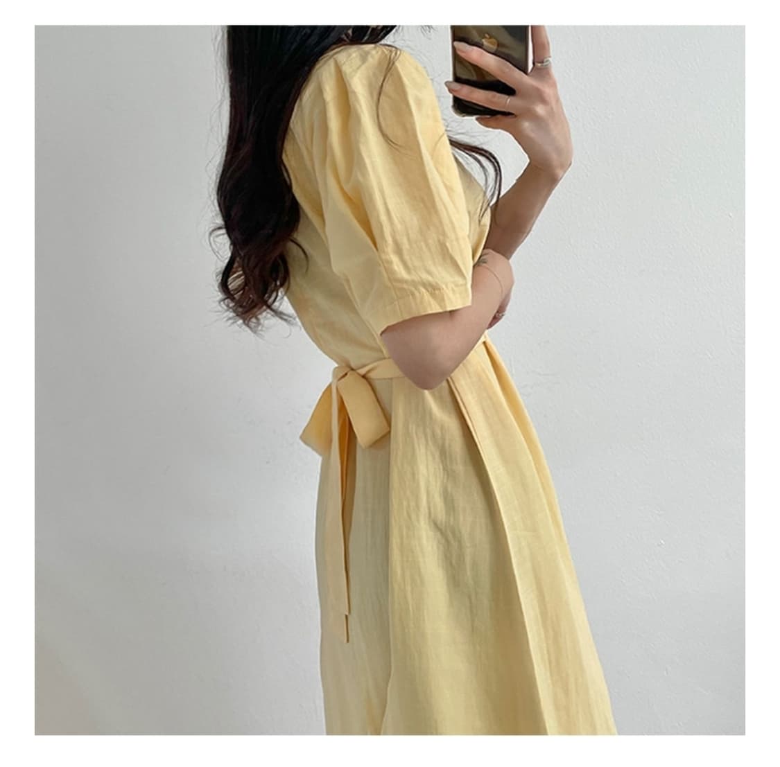 스퀘어넥 린넨 원피스 상품이미지3