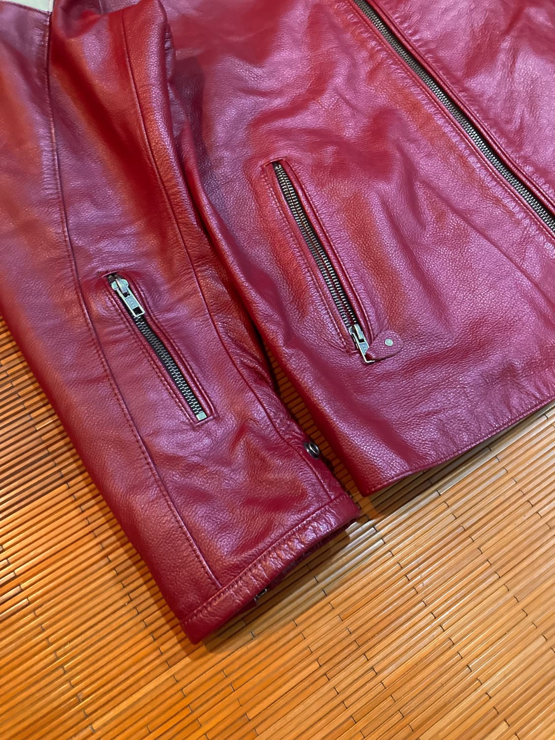 00‘s JPN vtg 카우레더 레이싱자켓 상품이미지4