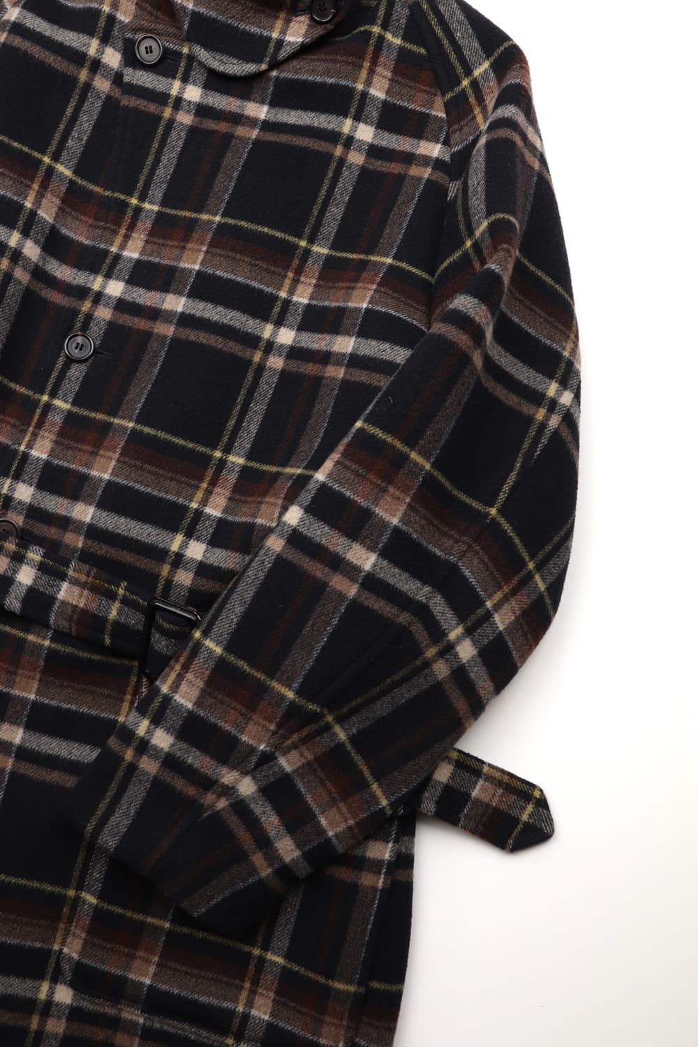 Shirter 벨티드 울 체크 코트 체크 네이비 상품이미지5