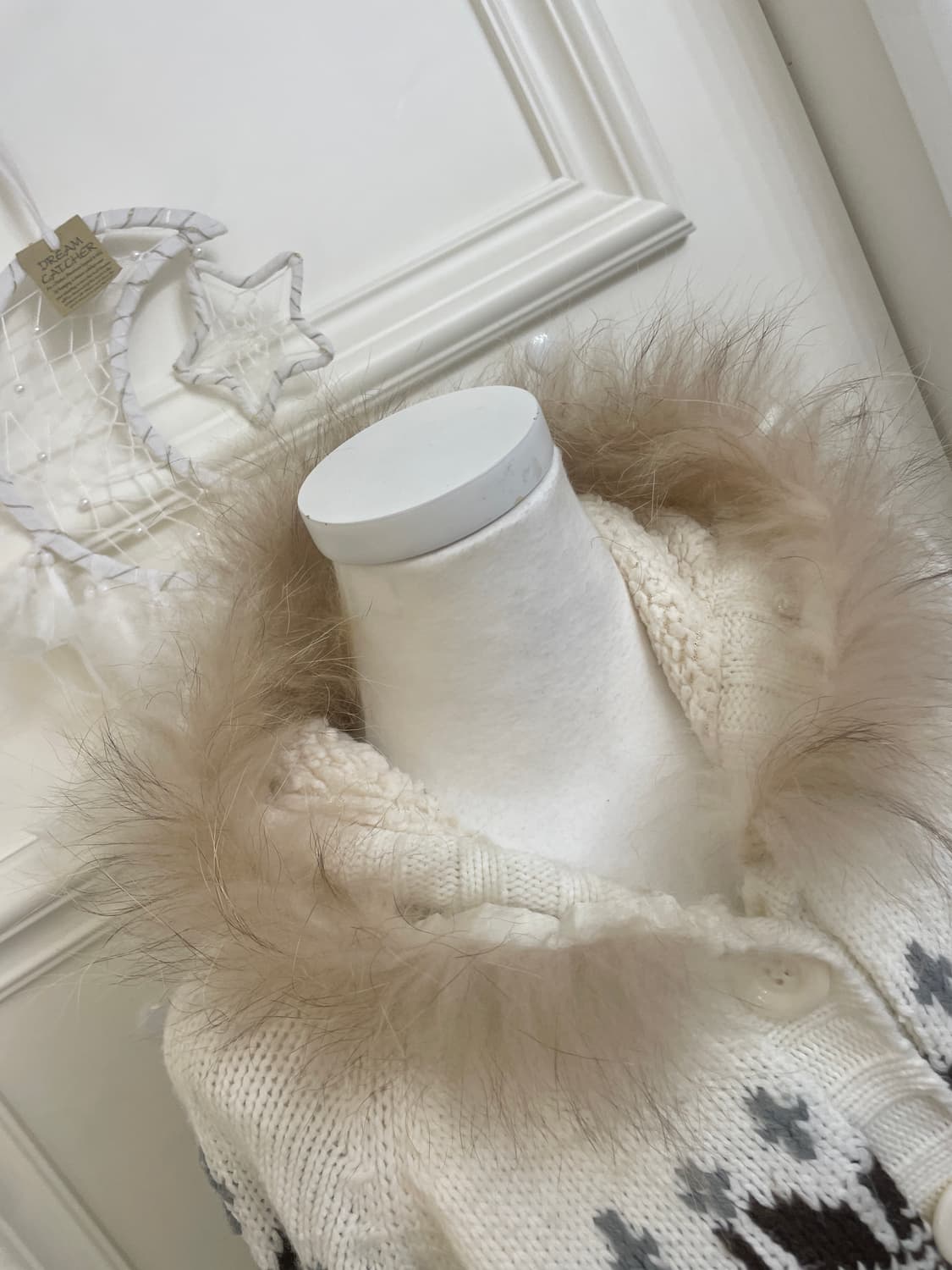 ivory nordic fur hoodie long cardigan 상품이미지8