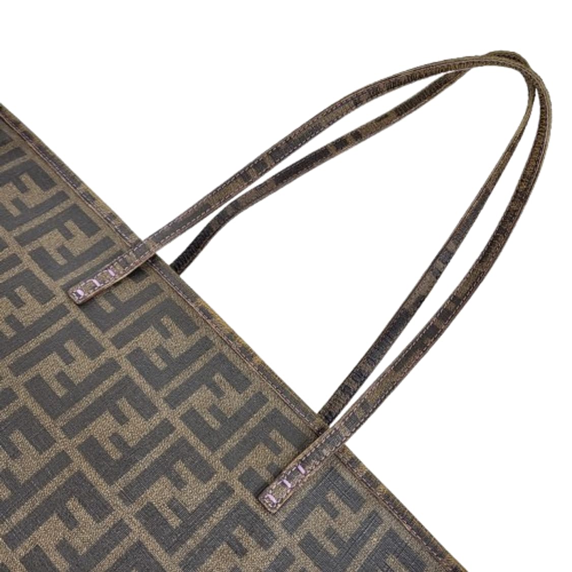 정품 펜디 주카 PVC 타바코브라운 스티치 쇼퍼백 상품이미지8