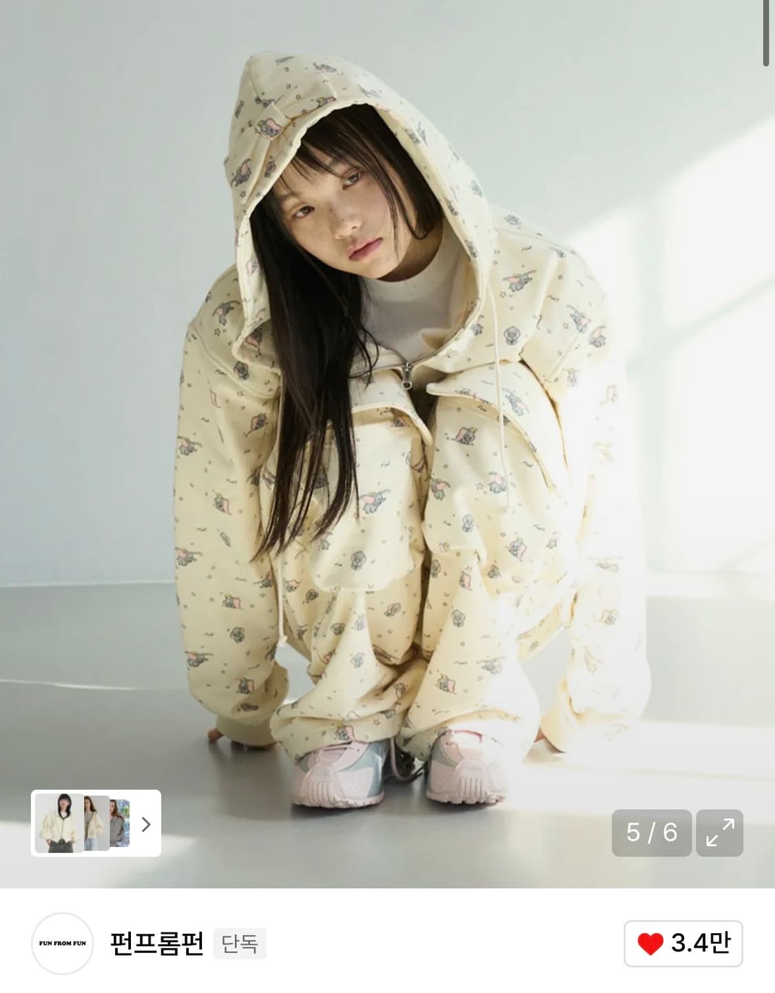 펀프롬펀 덤보 리본 후드 집업 상품이미지2