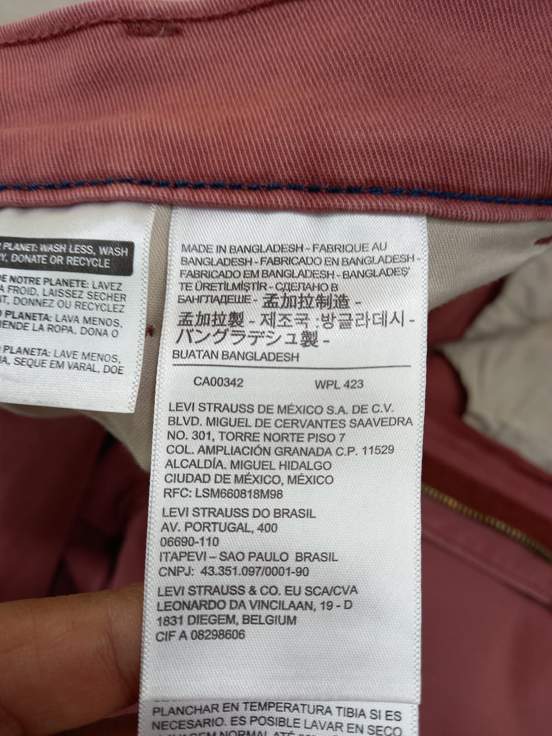 38 리바이스 스판 슬림일자 치노 챠콜핑크 38-150 상품이미지8