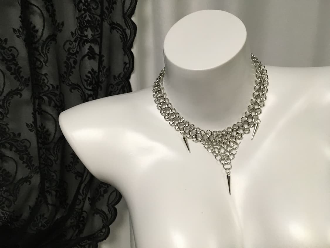 Vintage 핀터레스트 뿔 드롭 나나펑크 메탈 초커 네크리스 목걸이 상품이미지1