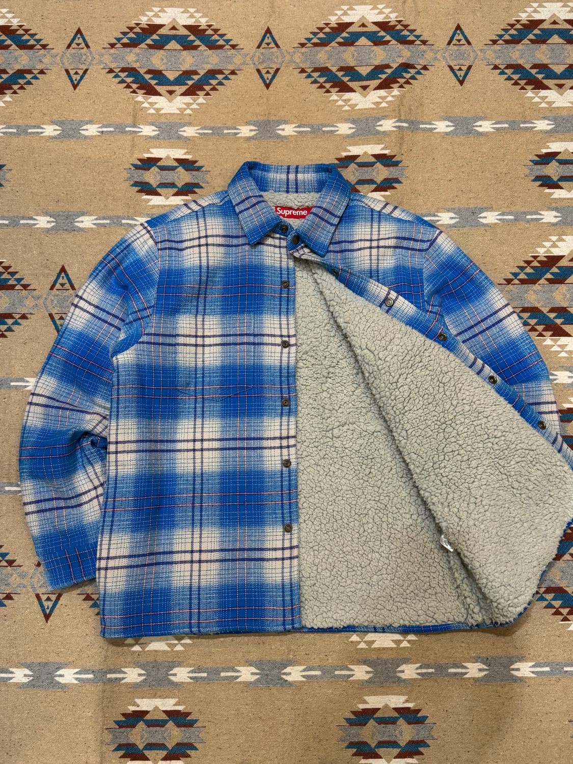 🖤연말할인🖤[M] 슈프림 플란넬 스냅 셔츠 블루 23FW 상품이미지2