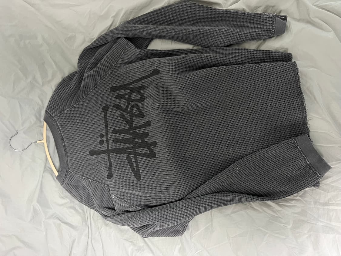 스투시 래글런 써멀 롱슬리브 크루 워시드 블랙 M 상품이미지2