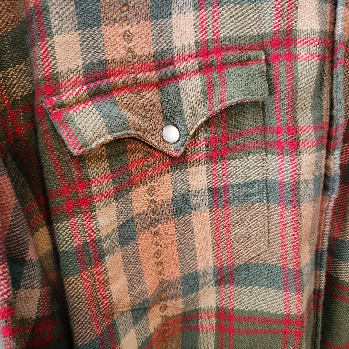 RRL 더블알엘 체크 플란넬 웨스턴 셔츠 세이지/핑크 상품이미지3