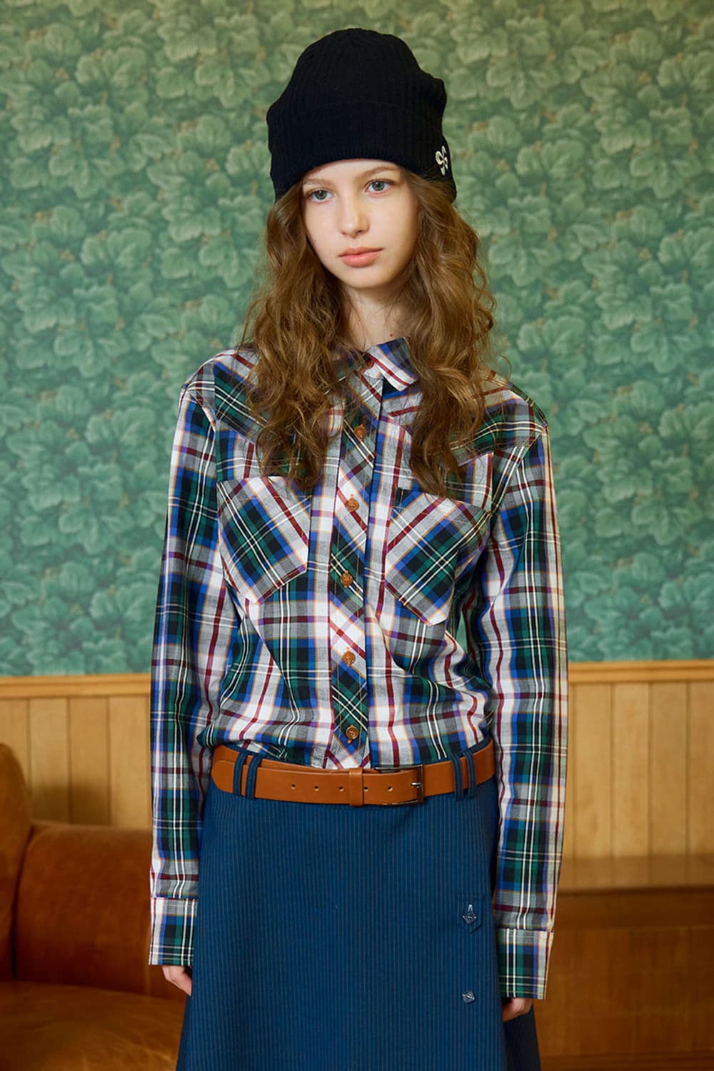 헤레틱 체크 셔츠 WESTERN CHECK SHIRT / purple 상품이미지2