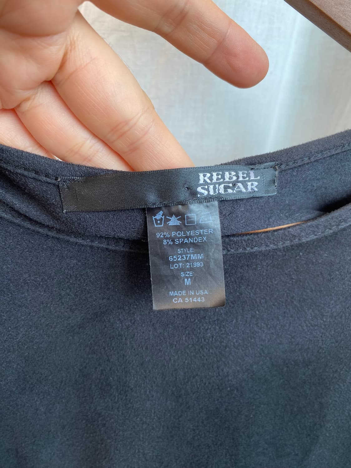 REBEL SUGAR 스웨이드 롱반팔탑(M) 상품이미지5