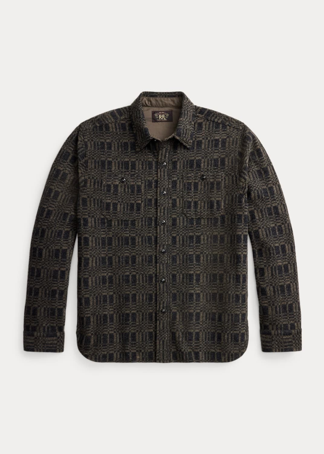 RRL 자카드 니트 울 블렌드 워크 셔츠 상품이미지1