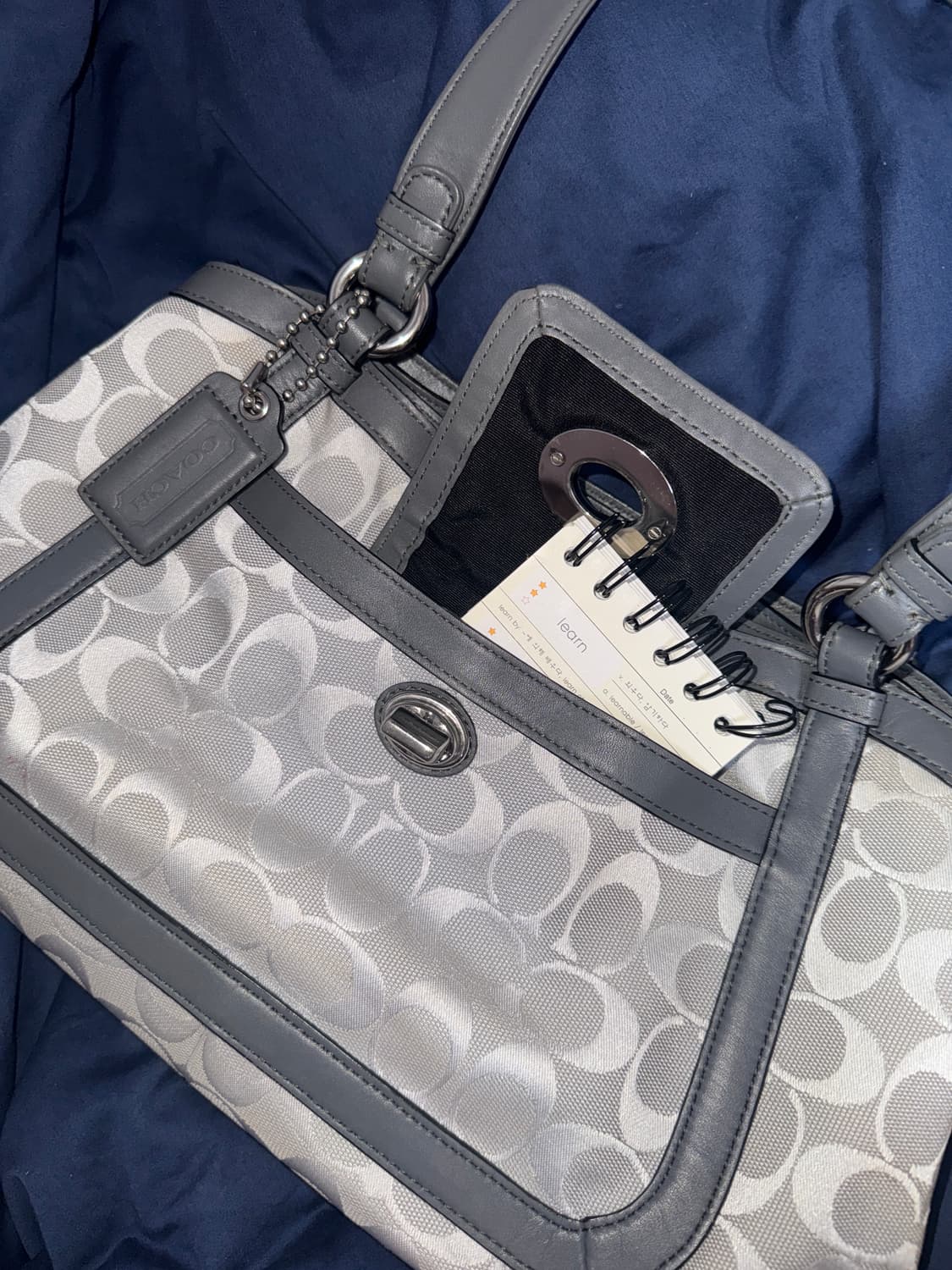 초희귀매물) 코치백 그레이 시그니처 미디움 숄더백 y2k 빈티지 상품이미지4