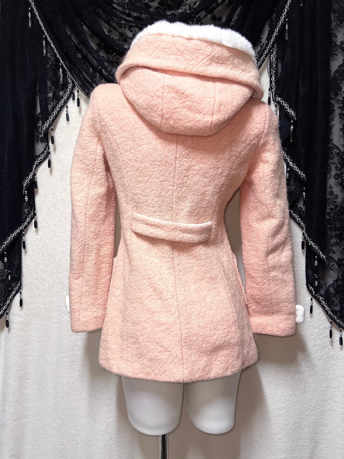 히메갸루 라떼 로맨틱 로걀 핑크 퍼후드 코트 자켓 러블리 핀터 하치 상품이미지8