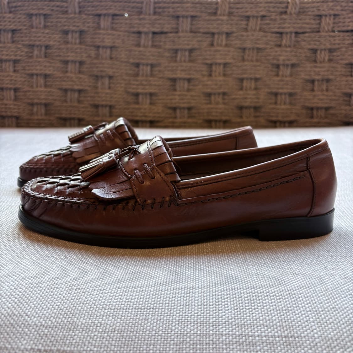 USA NUNN BUSH 브라운 위빙 프린지 태슬 로퍼 상품이미지3