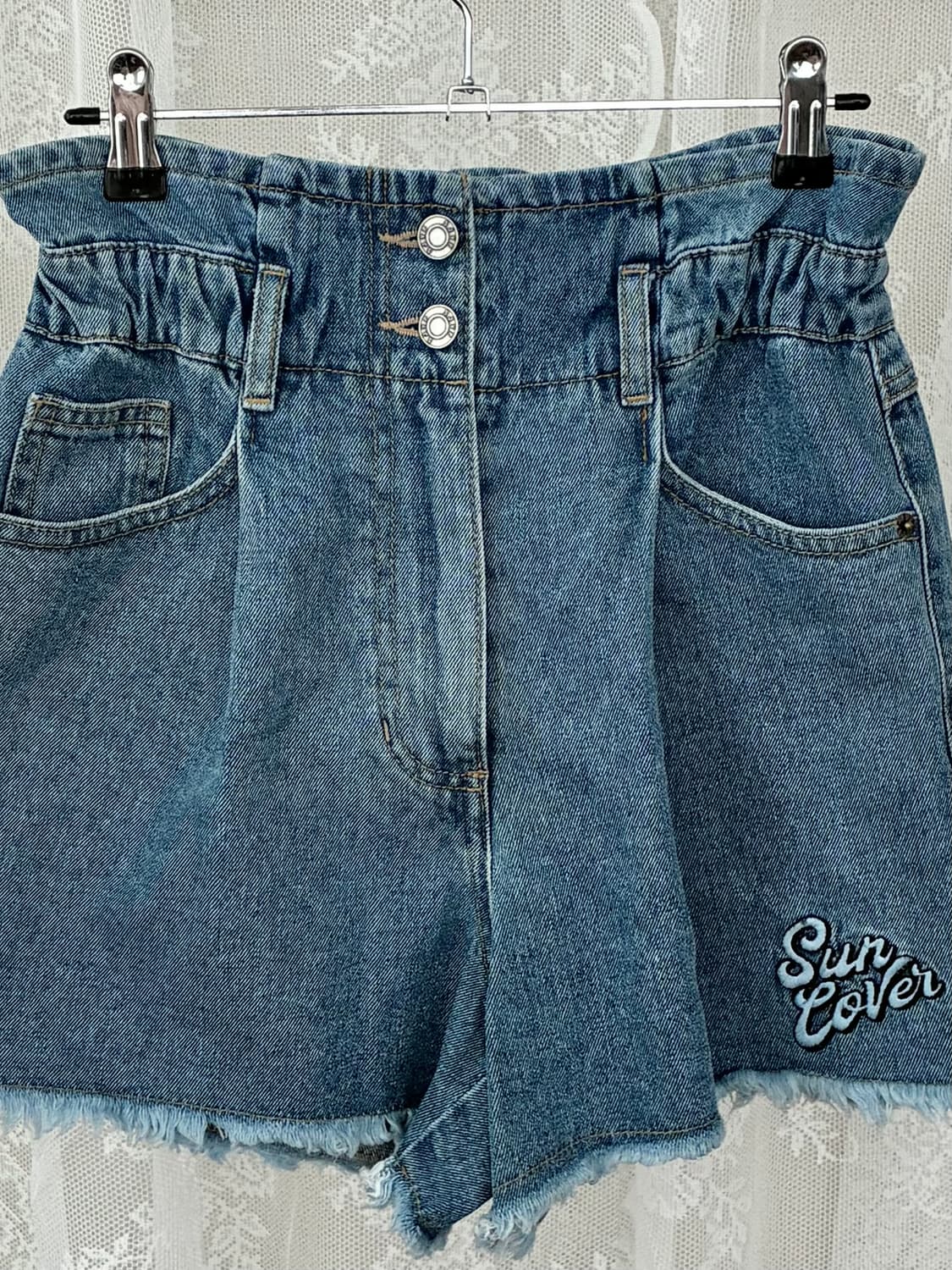 S) 한섬 SJYP 하이웨이스트 데님 쇼츠 상품이미지3