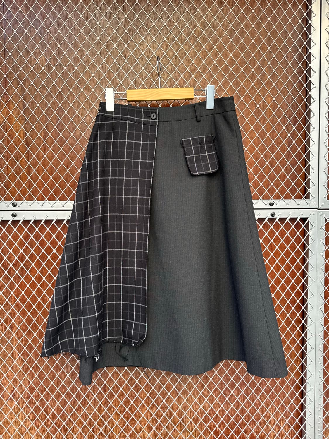 ADER 아더에러 빈티지 레이어드 체크 플레어 스커트 M 상품이미지4