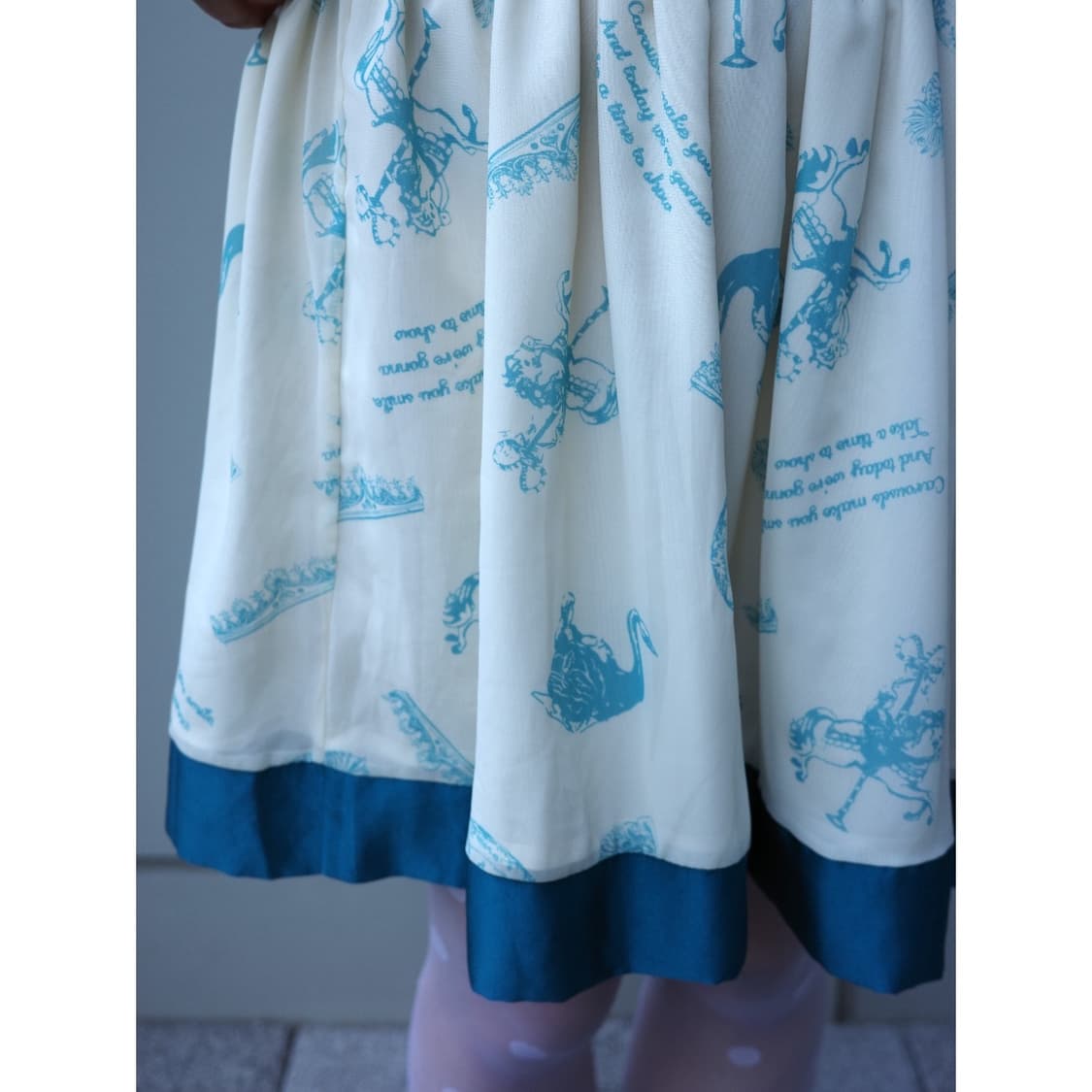 빈티지 민트 미디 스커트 상품이미지3