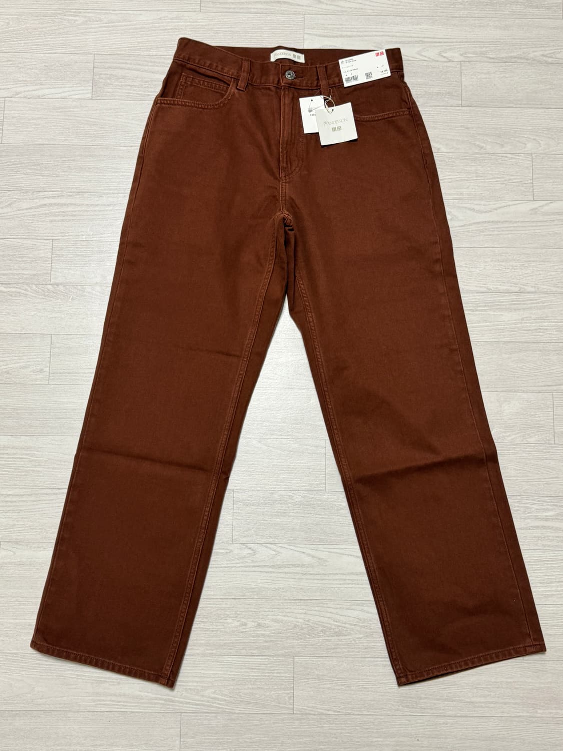 유니클로 JW앤더슨 스트레이트진 다크오렌지 30 상품이미지1