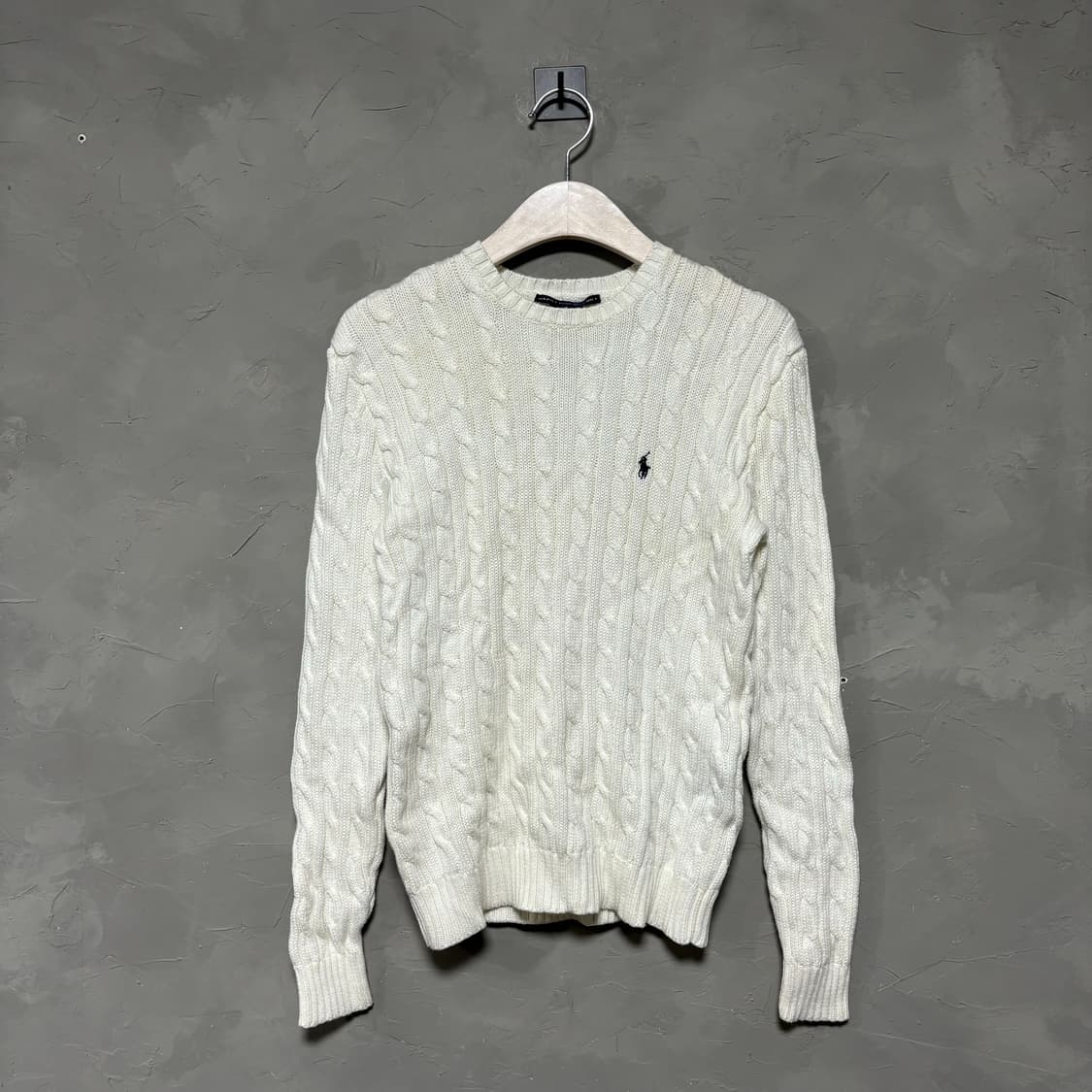 폴로 랄프로렌 꽈배기 니트 화이트 아이보리 상품이미지1