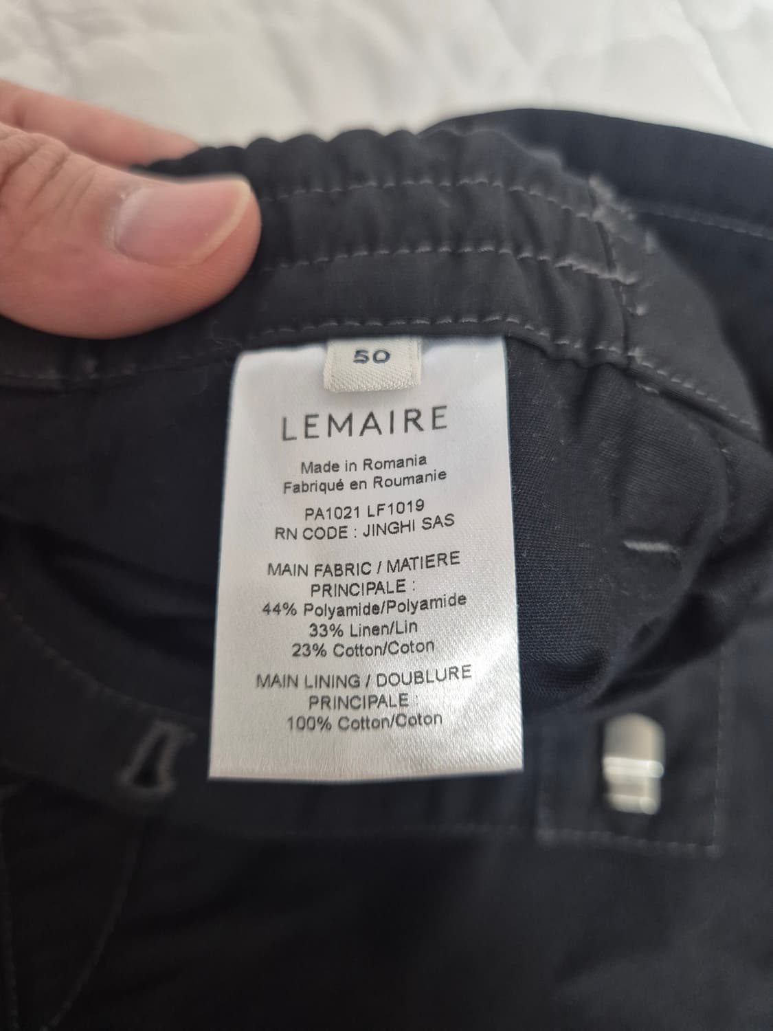 르메르 벨티드 이지팬츠 블랙 50 상품이미지8