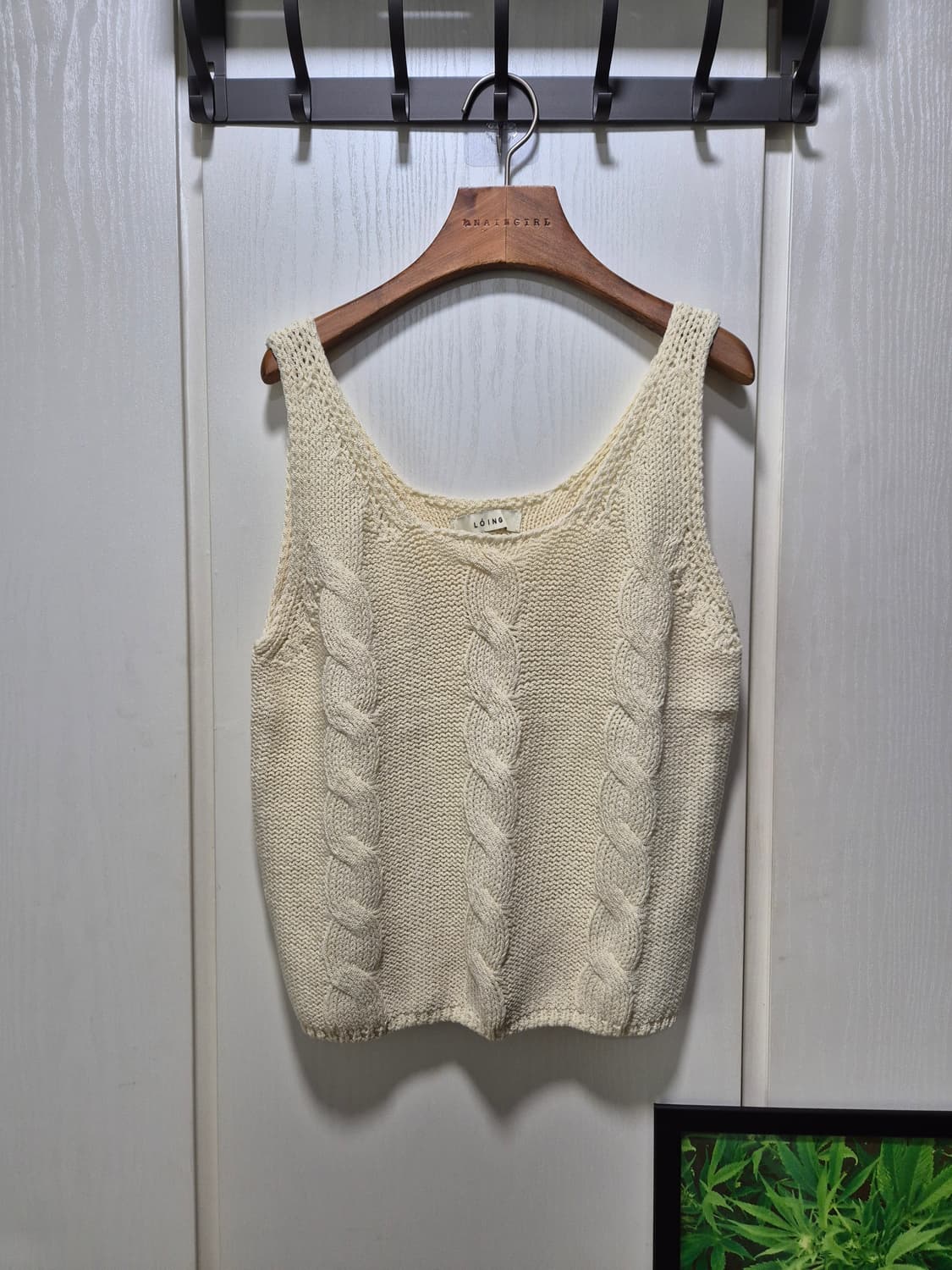빈티지 케이블 니트 민소매 탑 상품이미지1