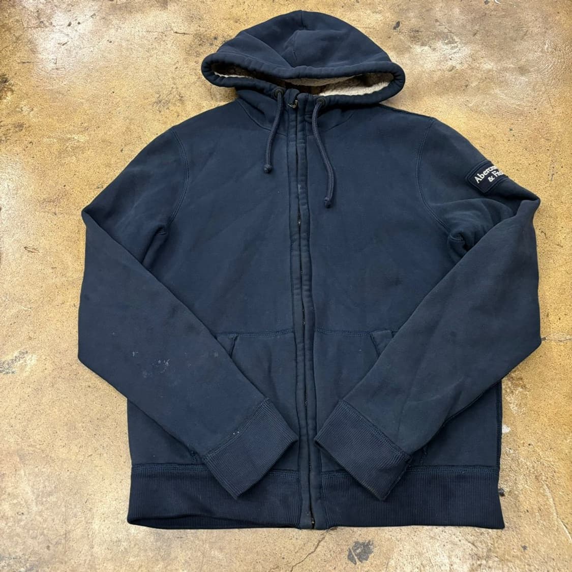 아베크롬비 네이비 양털 후드집업 상품이미지2