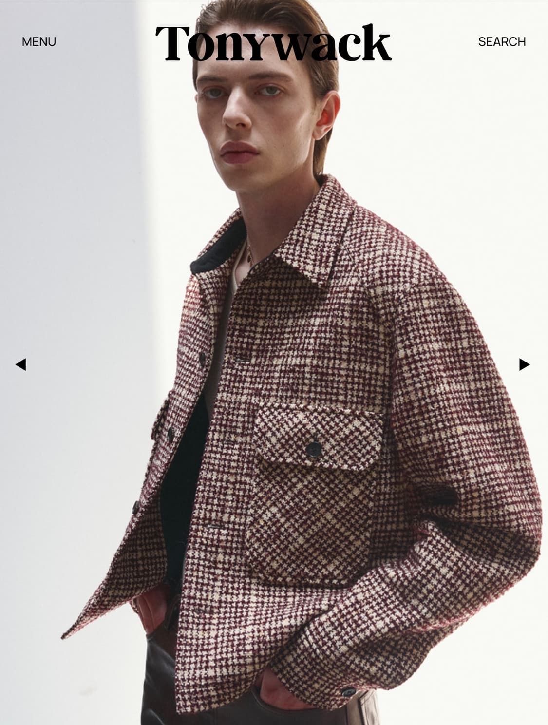 [L] 토니웩 체크 울 트위드 자켓 상품이미지1
