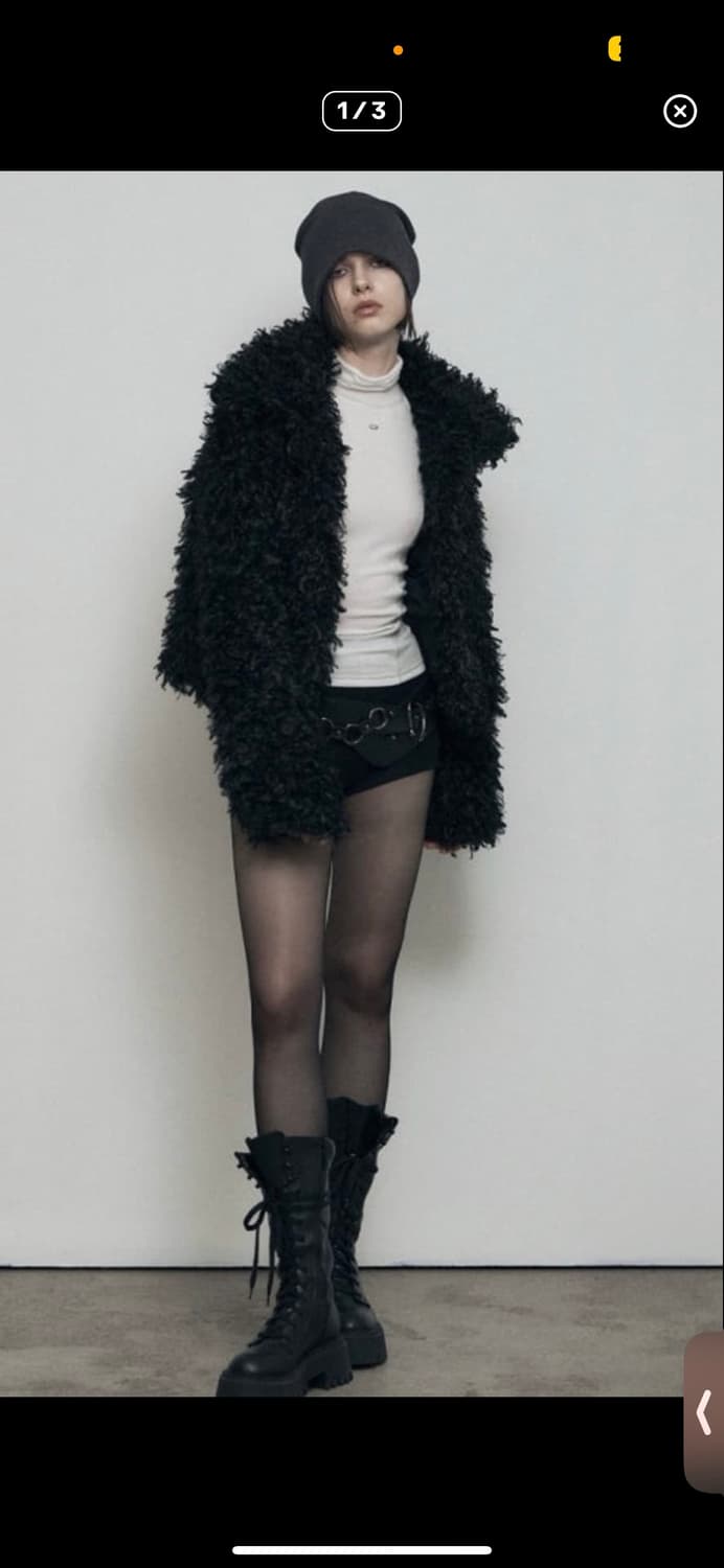 보헤미안서울 퍼자켓 블랙 상품이미지1