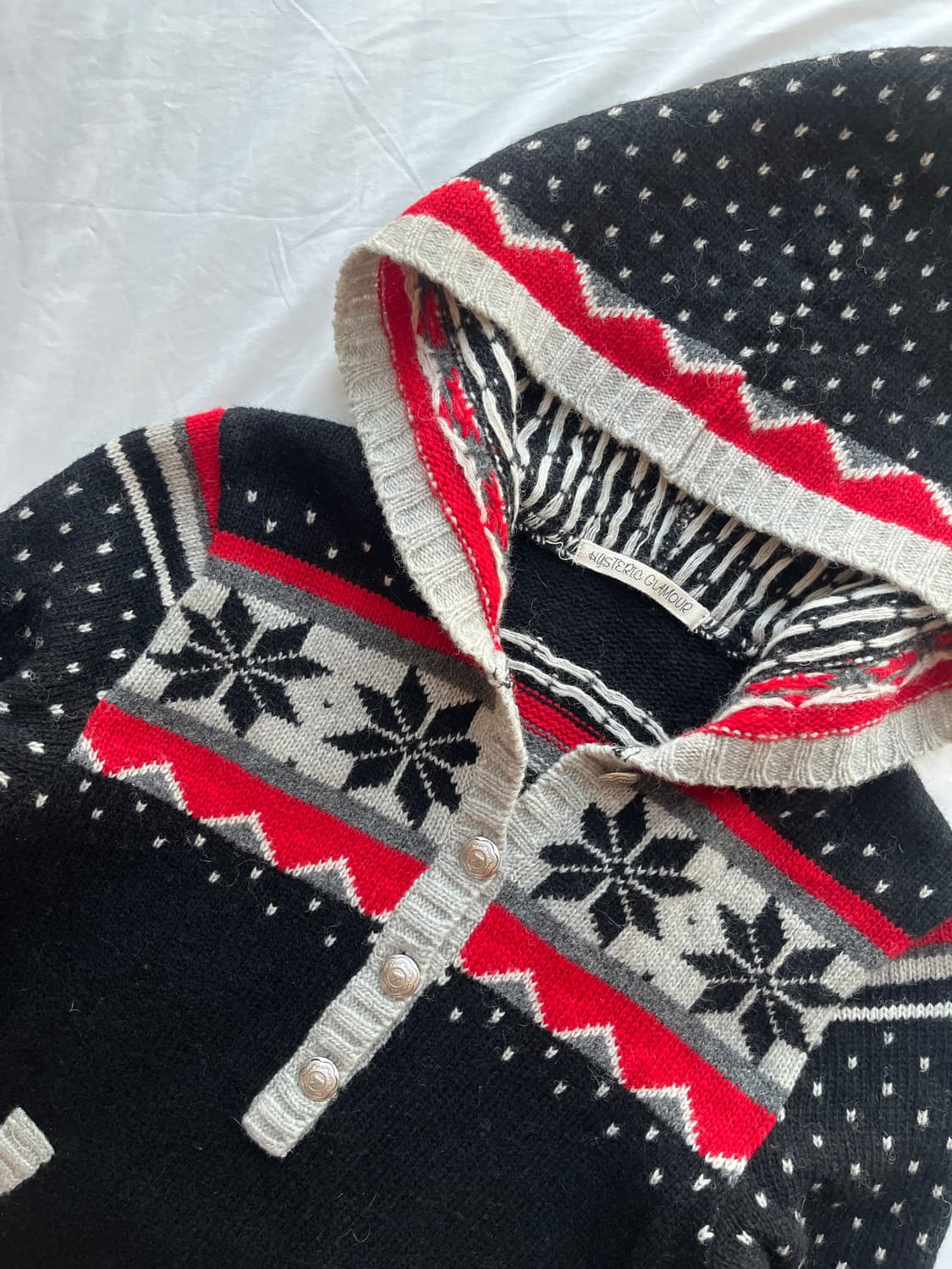 히스테릭 글래머 아카이브 노르딕 눈꽃송이 니트 후드집업 후드티 스웨터 상품이미지6