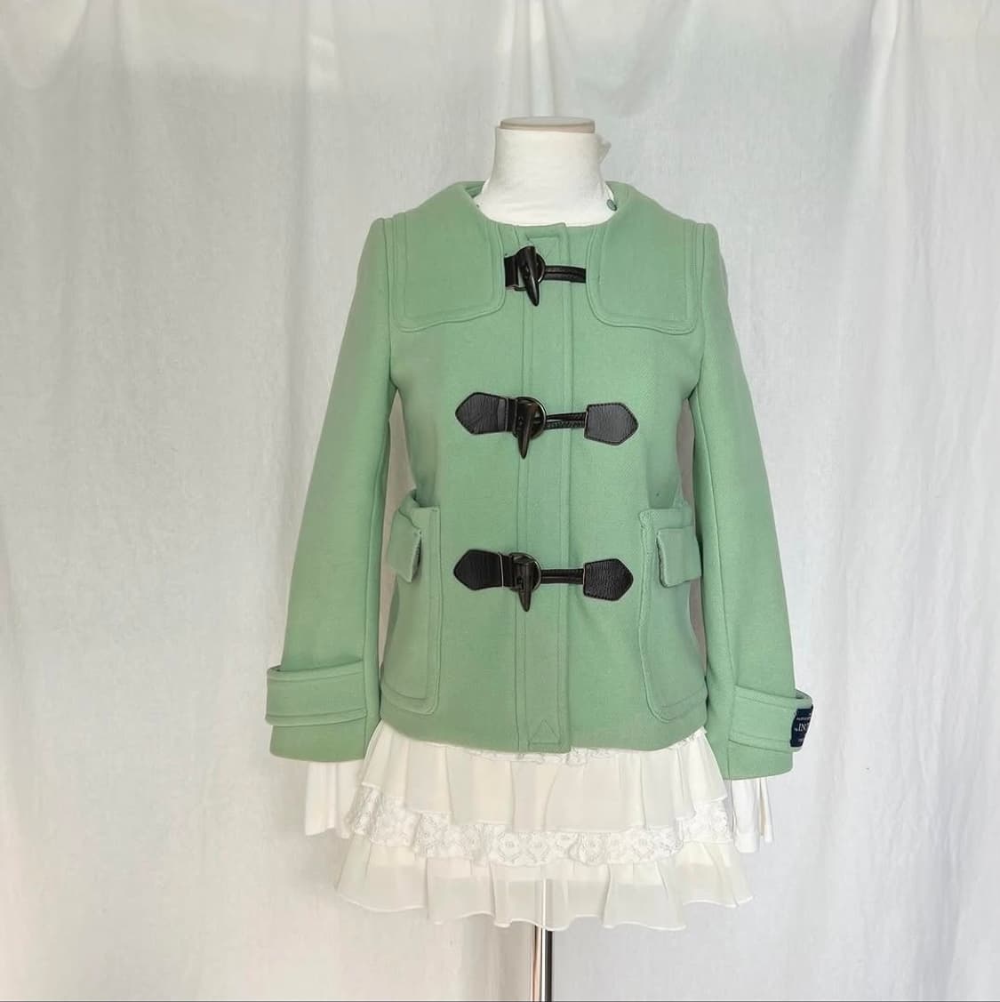 무드브릿지 민트색 퍼 후드 떡볶이코트 상품이미지5