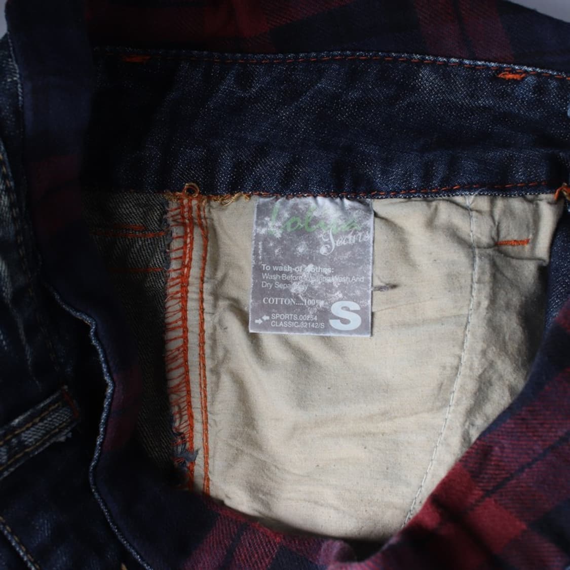 로리타진 체크 배색 빈티지 데님 미니스커트 S 상품이미지6