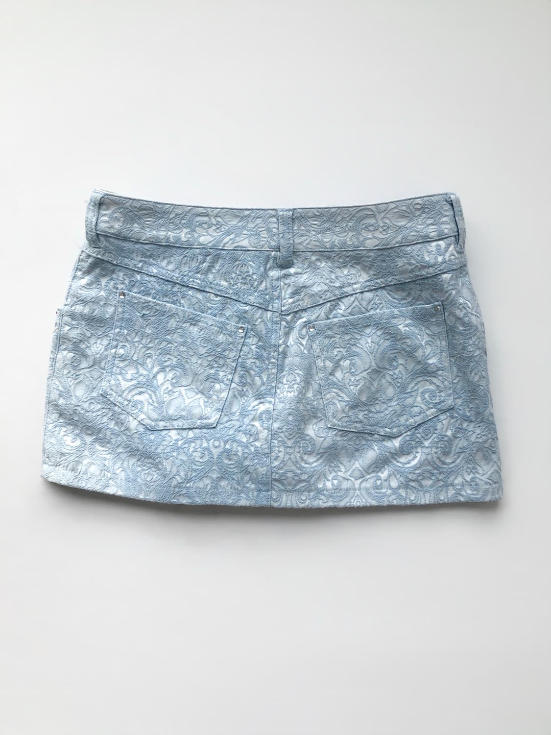 세실맥비 라이트 블루 자수 미니스커트 상품이미지5