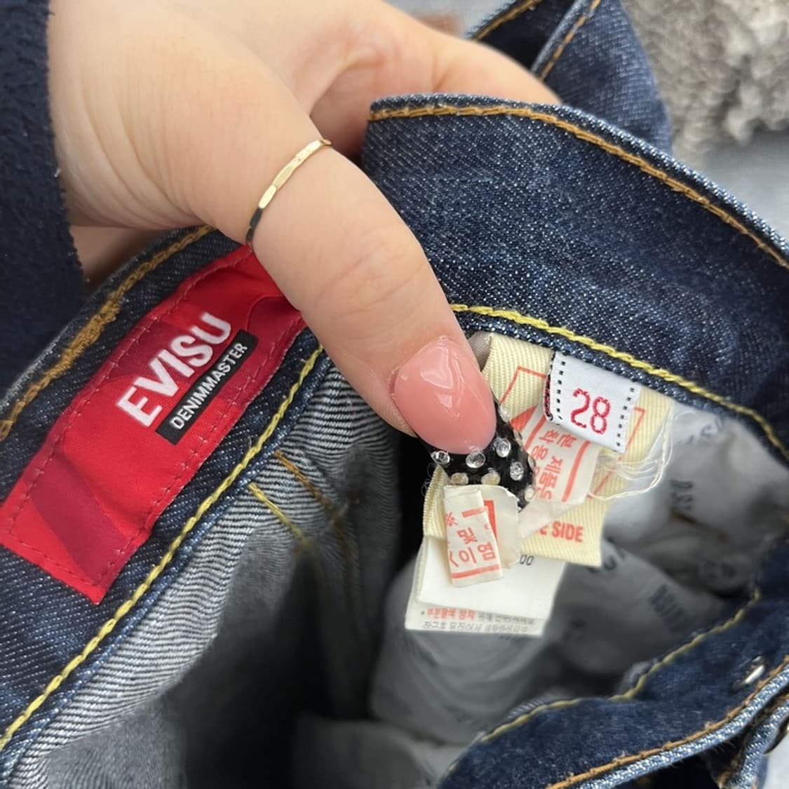 에비수 올드스쿨 오리엔탈 프린팅 데님팬츠 28인치 C10488 상품이미지7