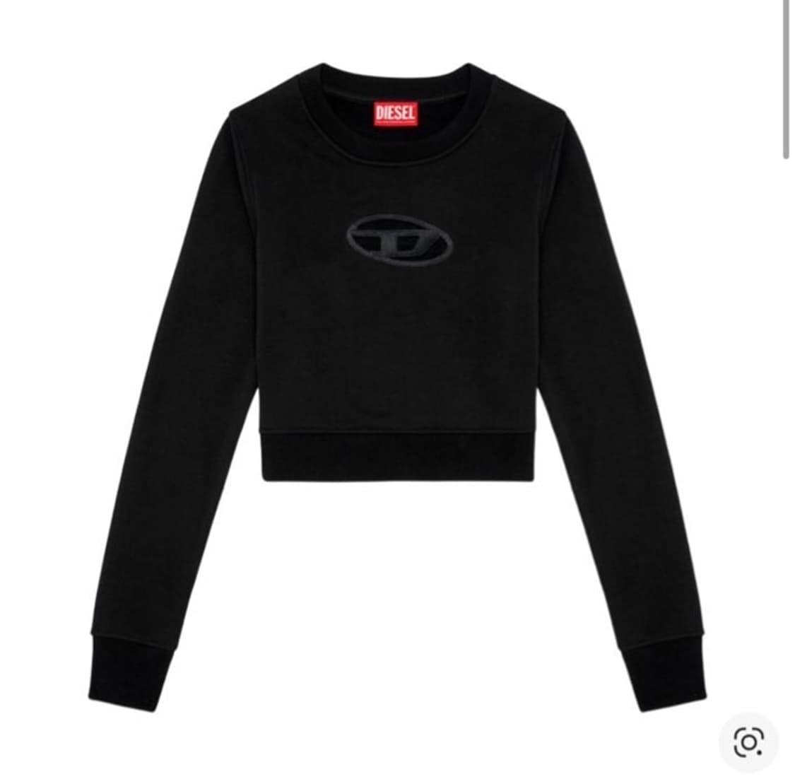 디젤 F-슬리미-Od 컷아웃 로고 크롭 스웨트셔츠 블랙 맨투맨 s 상품이미지1