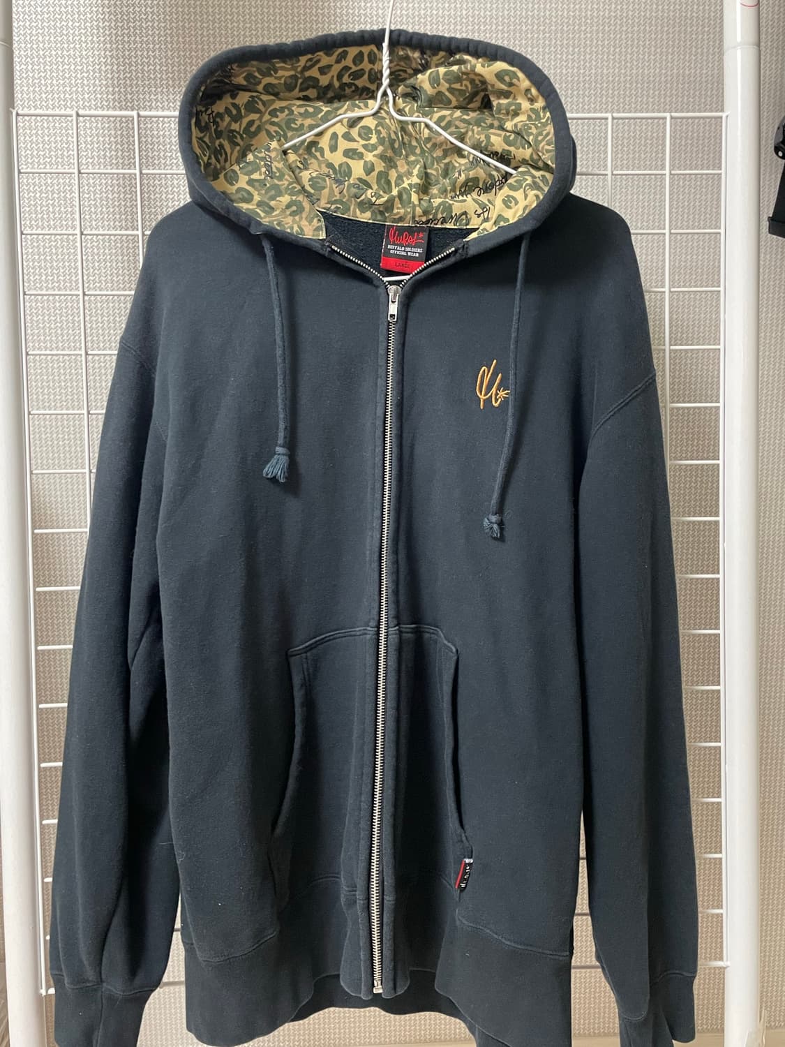 빈티지 호피 프린팅 후드집업 상품이미지1