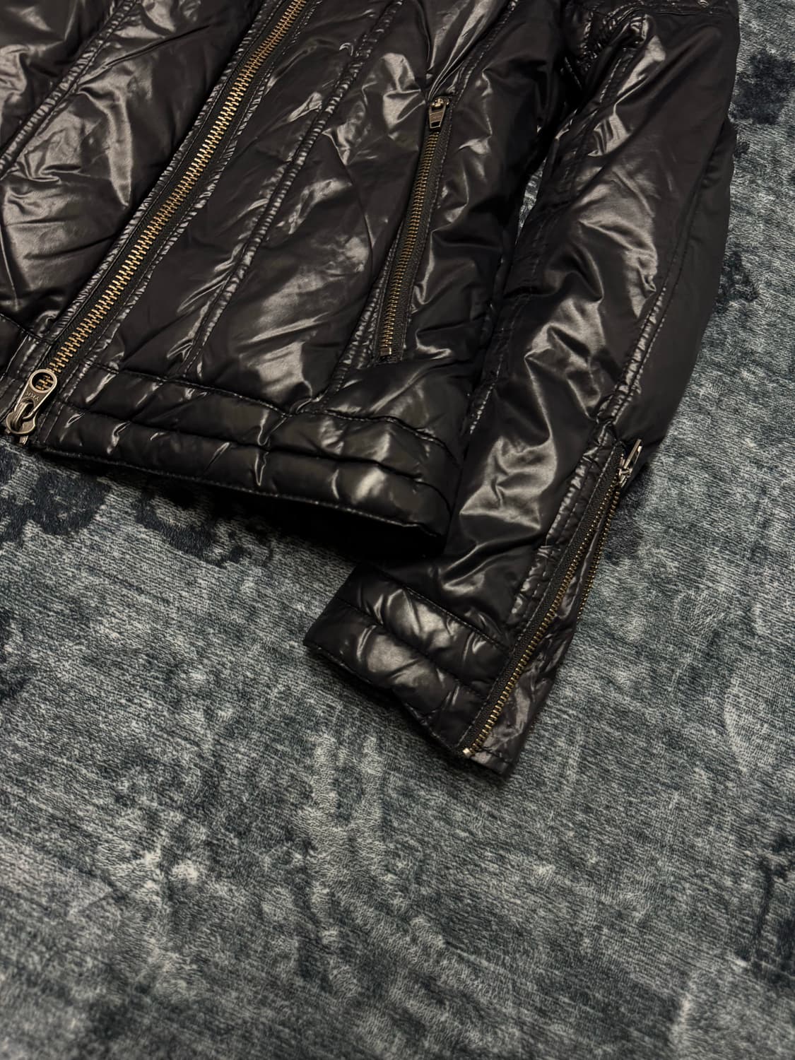 Jackrose black biker down jacket 상품이미지5