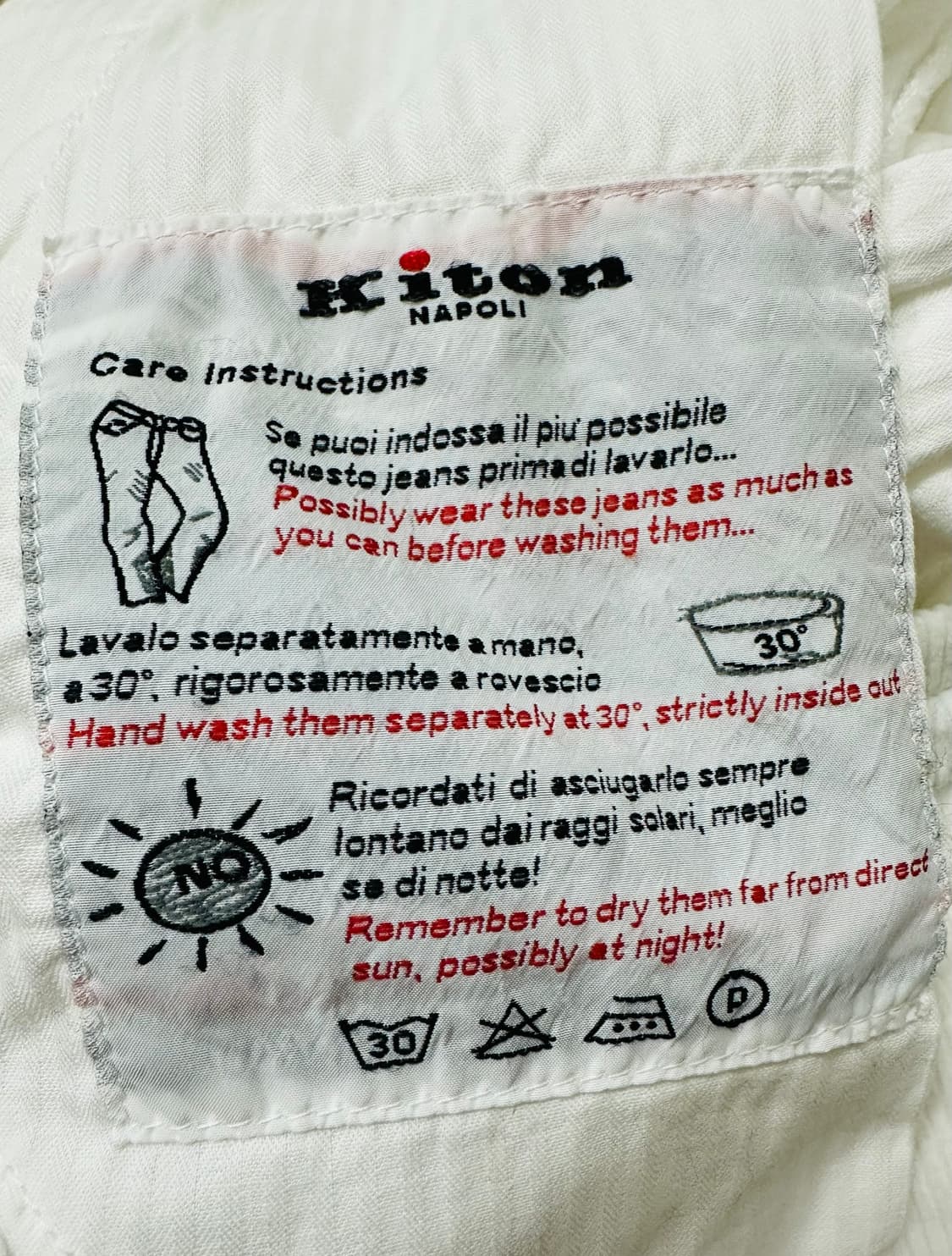 키톤 나폴리 새상품 코듀로이 드로스트링 화이트 팬츠 상품이미지5