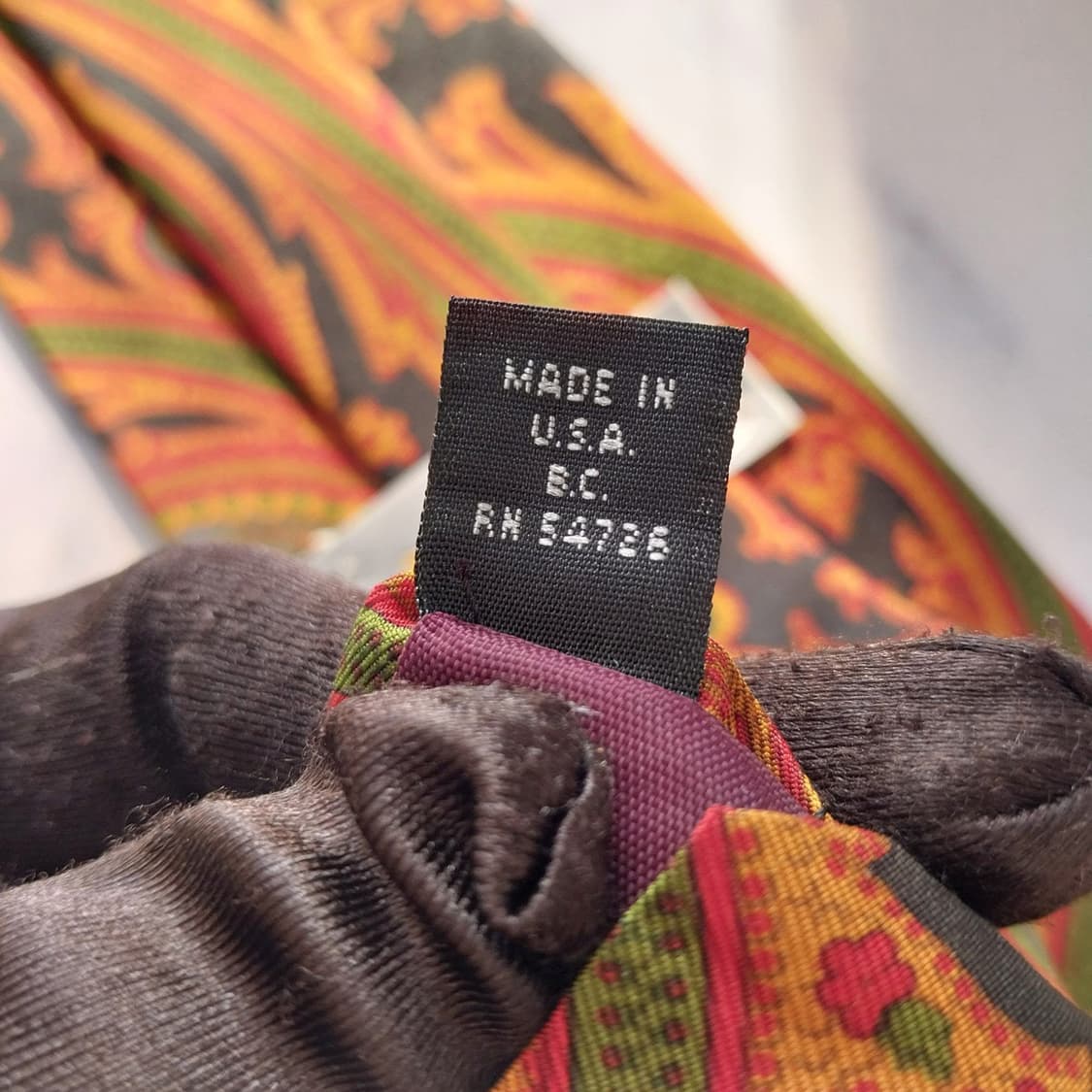 아쿠아스큐텀 실크 블랙 페이즐리 넥타이 9.5cm A+등급 K1521
 상품이미지9