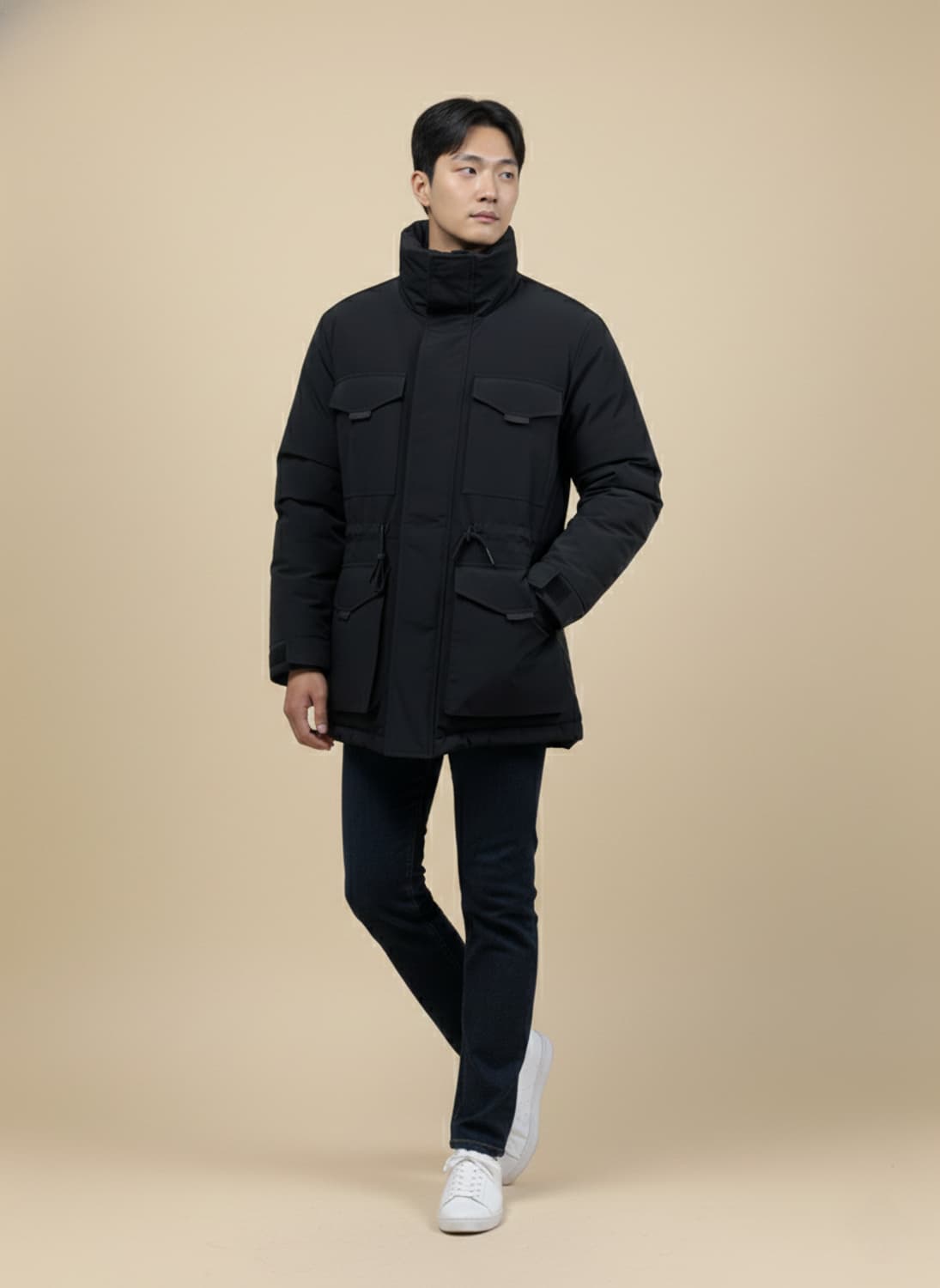 산드로 남성 미니멀 다운 파카 상품이미지1