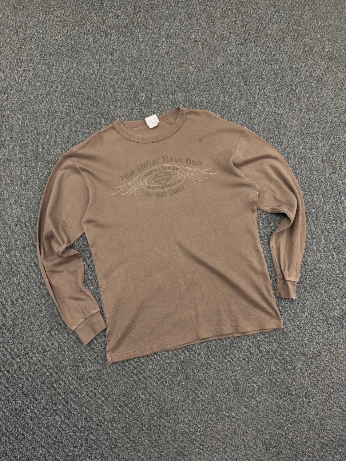 XL)할리데이비슨 빈티지 프린팅 브라운 니트 롱슬리브 상품이미지2