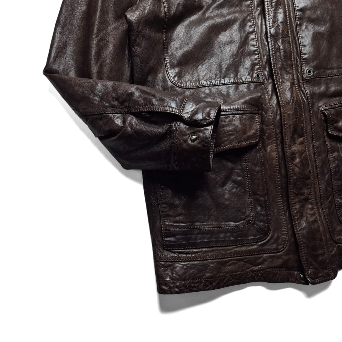 [L] 올젠 4포켓 견장 양가죽 자켓 상품이미지4