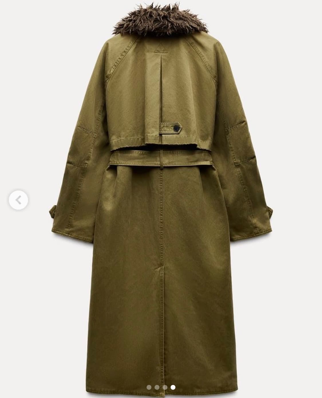 자라 페이크 퍼 칼라 왁스드 트렌치 코트 XS 상품이미지4