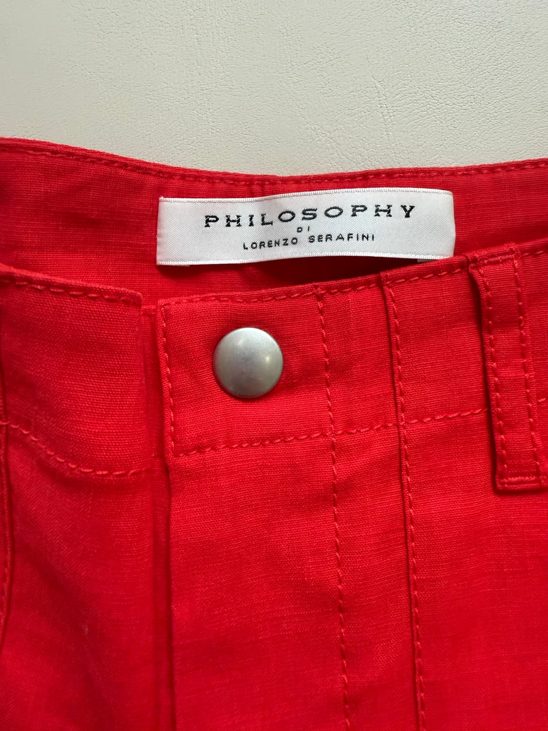 [1회착용] PHILOSOPHY 레드 린넨 블렌드 팬츠 타임 슬랙스 상품이미지3