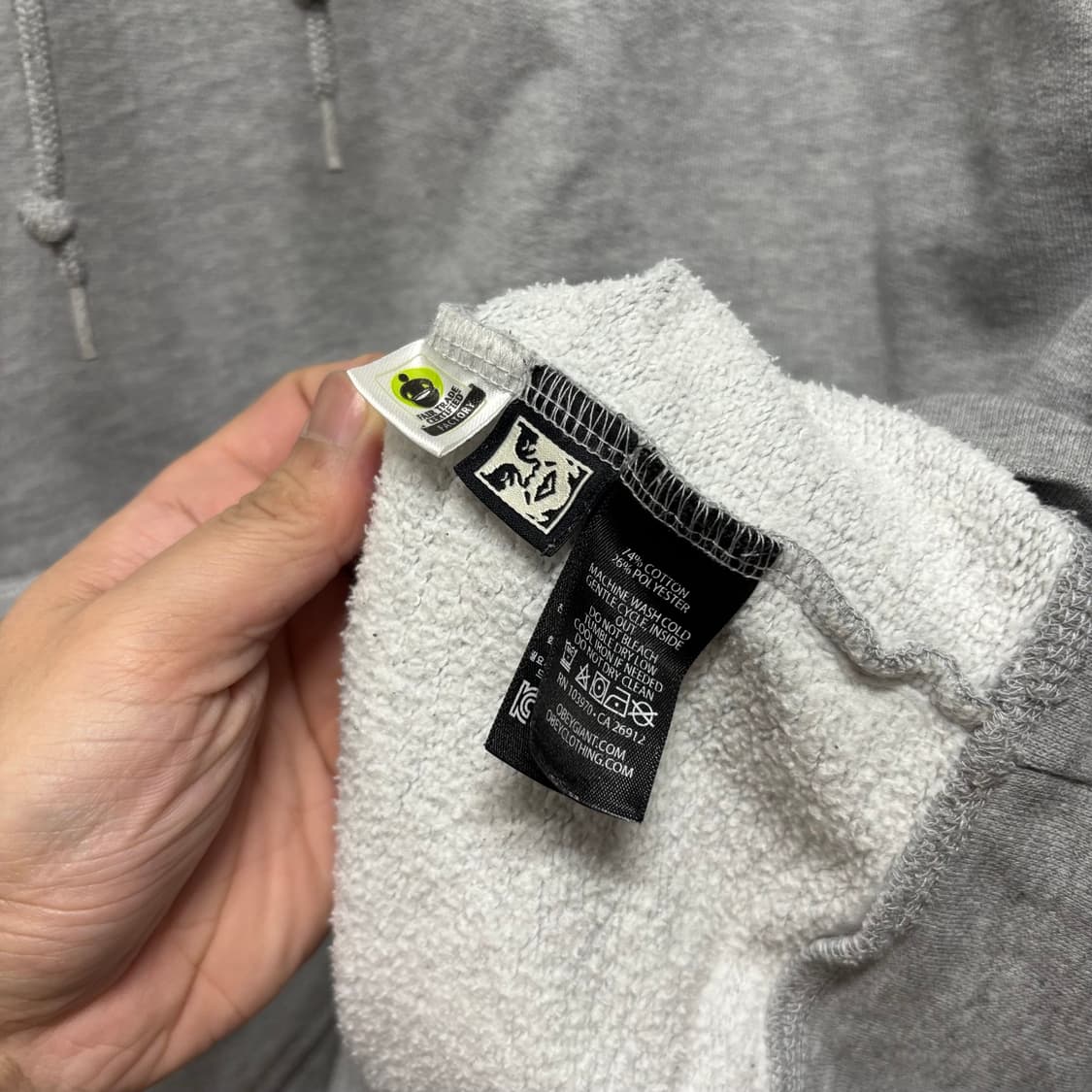 오베이 그레이 후드티 상품이미지5